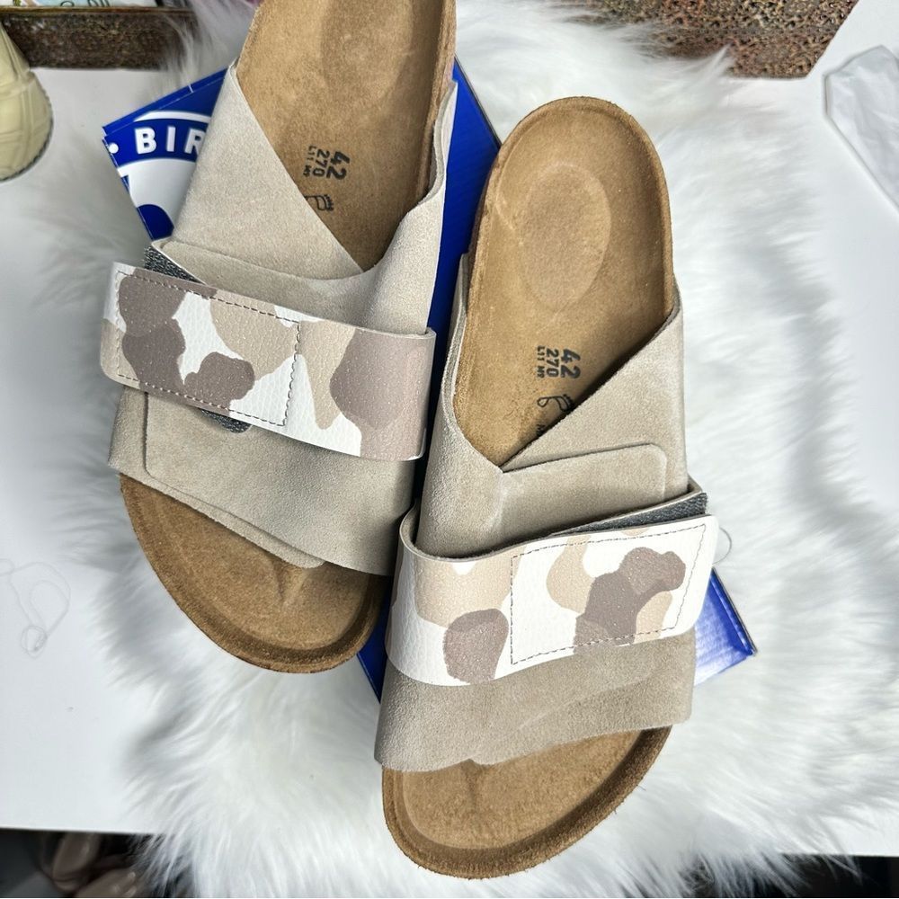 Birkenstock Kyoto Slide NWT M Size 42EU, 9-9.5 US, Regular Fit Gray/Canvo Almond